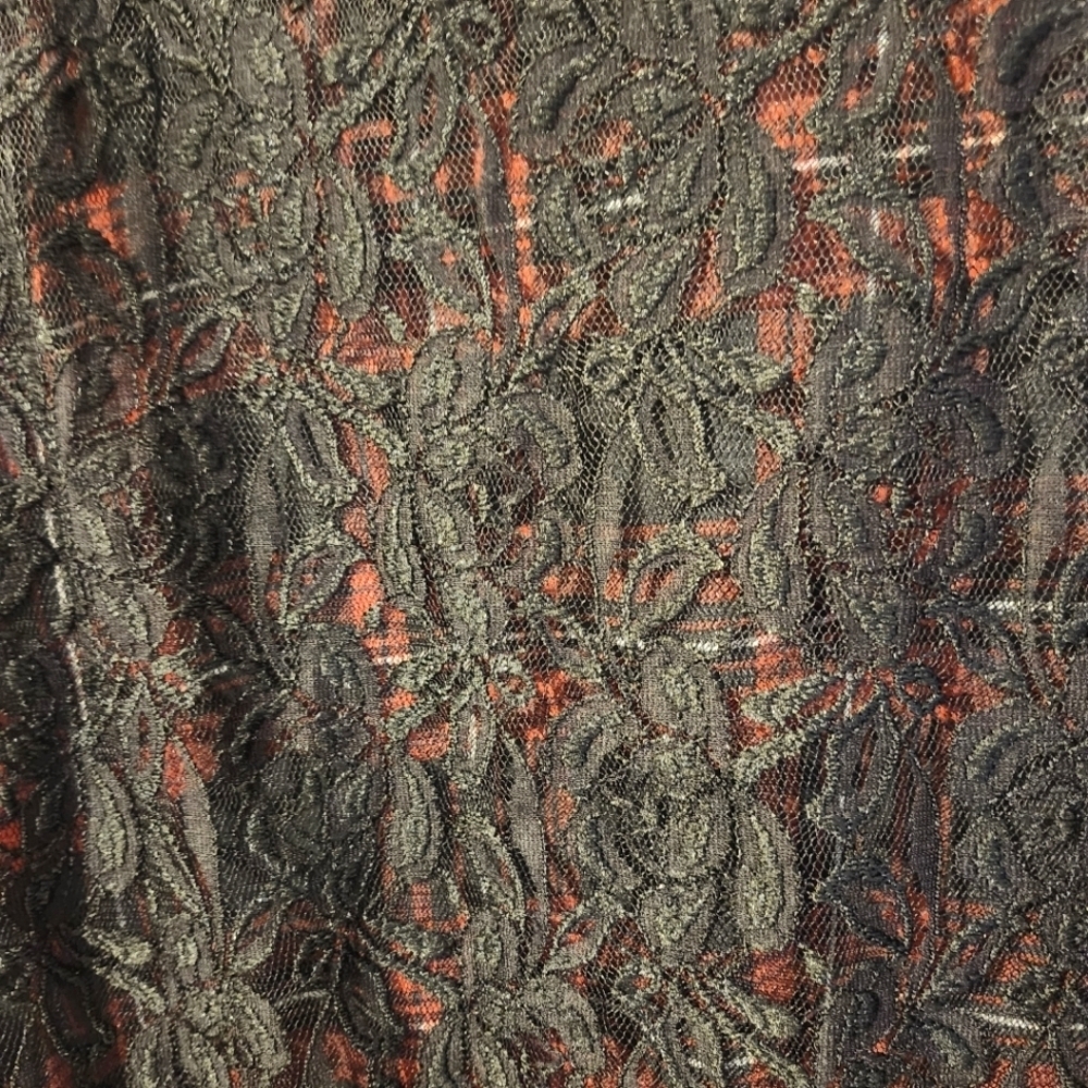 *2 for $30* Dex Plaid and Lace Blouse - Picture 4 of 5
